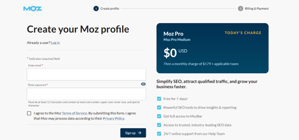 Moz Pricing