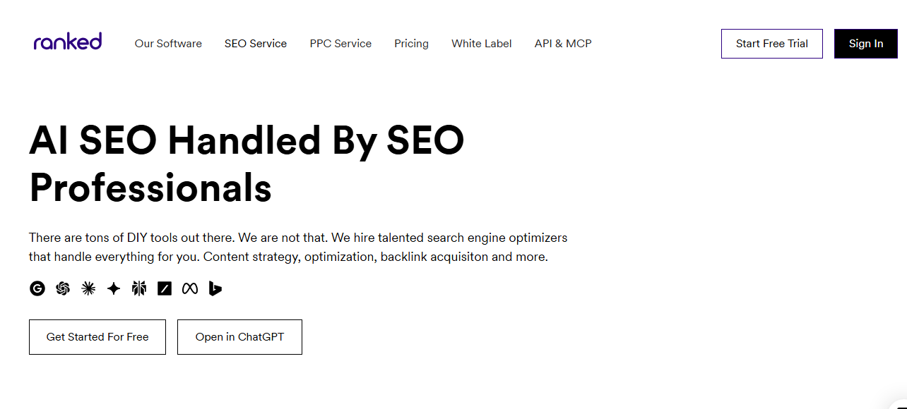Ranked - AI SEO Provider