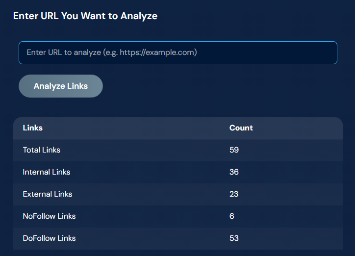 Check how many links the page