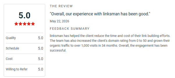 Client review from Clutch