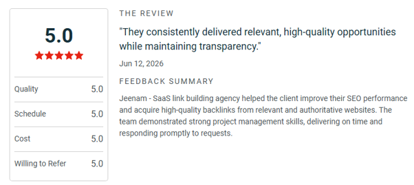Client review from Clutch